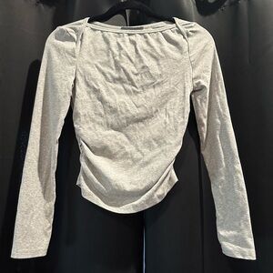 Cider Light Gray Long Sleeve Blouse